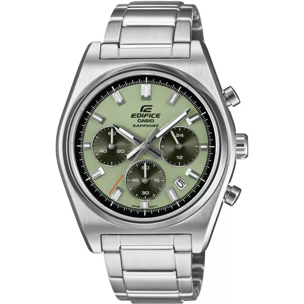 Casio Edifice men's watch EFB-730D-3AVUEF, green dial, silver stainless steel strap