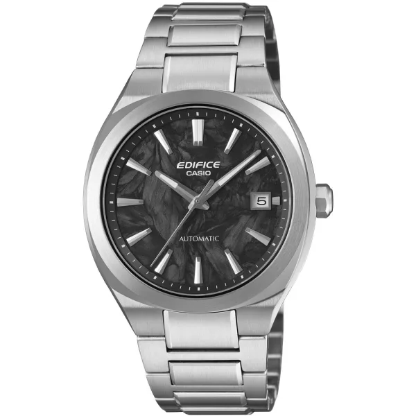 Casio Edifice Automatic men's watch EFK-200CD-1AER, black dial, silver stainless steel strap