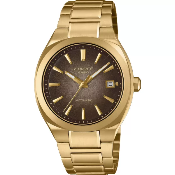 Casio Edifice Automatic men's watch EFK-200DG-5AER, brown dial, gold stainless steel strap