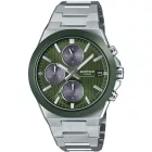 Casio Edifice men's watch EFS-S650D-3AEF, green dial, silver stainless steel strap