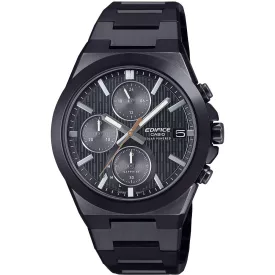 Casio Edifice men's watch EFS-S650DC-1AEF, black dial, black stainless steel strap