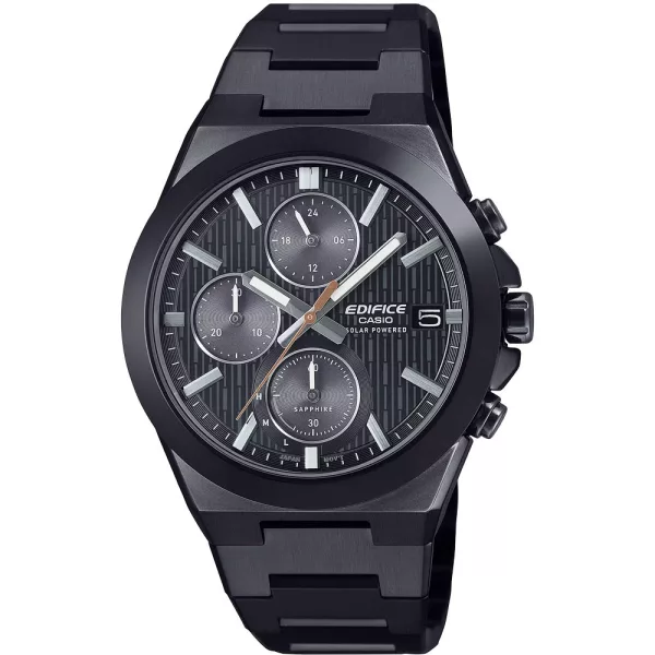 Casio Edifice men's watch EFS-S650DC-1AEF, black dial, black stainless steel strap