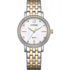 Citizen Elegance Lady women's watch EL3106-59D, gold stainless steel strap