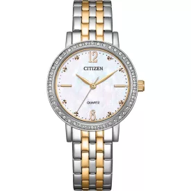 Citizen Elegance Lady women's watch EL3106-59D, gold stainless steel strap