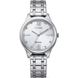 Citizen Elegance Lady women's watch EM0500-73A, silver dial, silver stainless steel strap