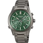 Casio Edifice men's watch EQB-1300DC-3AEF, green dial, gray stainless steel strap