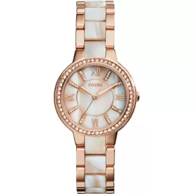 Fossil Virginia women's watch ES3716, brown dial, brown stainless steel strap