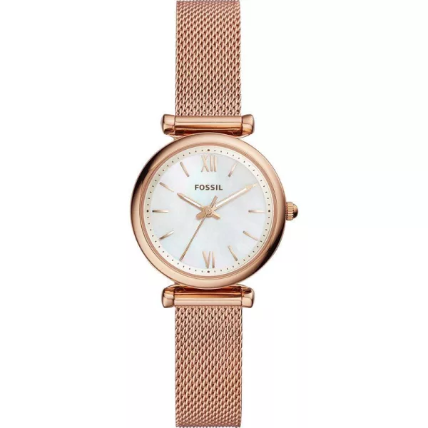 Fossil Carlie women's watch ES4433, rose gold stainless steel strap