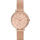Fossil Jacqueline women's watch ES4628, rose gold dial, rose gold stainless steel strap