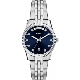 Fossil Scarlette women's watch ES5457, silver stainless steel strap
