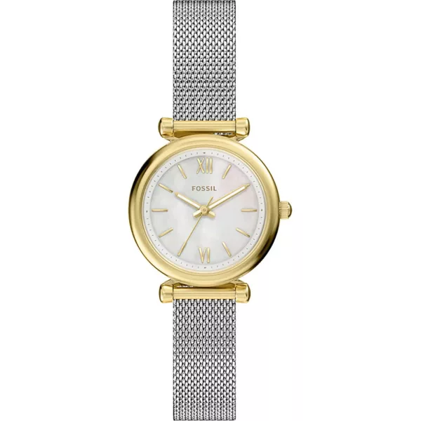 Fossil Carlie women's watch ES5463, silver stainless steel strap