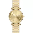 Fossil Carlie women's watch ES5465, gold dial, gold stainless steel strap