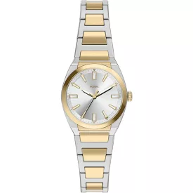 Fossil Everett women's watch ES5494, silver dial, silver stainless steel strap