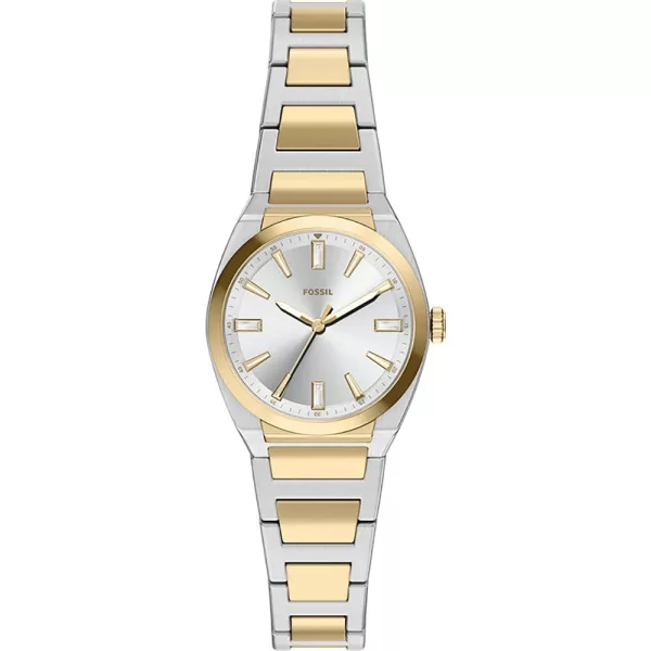 Fossil Everett women's watch ES5494, silver dial, silver stainless steel strap