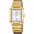 Festina On The Square women's watch F20680/2, gold stainless steel strap