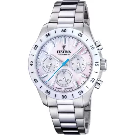 Festina Ceramic women's watch F20693/1, silver stainless steel strap
