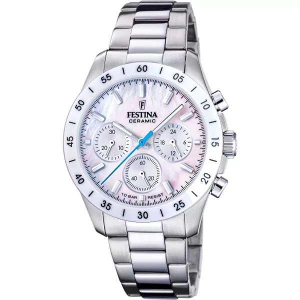 Festina Ceramic women's watch F20693/1, silver stainless steel strap