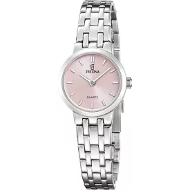 Festina Mademoiselle women's watch F20746/2, pink dial, silver stainless steel strap