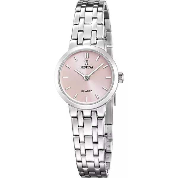 Festina Mademoiselle women's watch F20746/2, pink dial, silver stainless steel strap