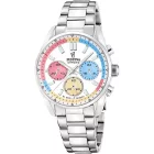 Festina Boyfriend women's watch F20753/6, white dial, silver stainless steel strap