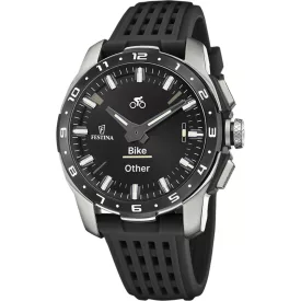 Festina Connected Full D men's smart watch F23305/8, black dial, black silicone strap