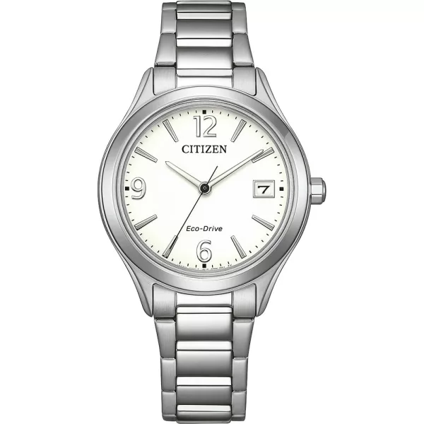 Citizen Elegance Lady women's watch FE6121-67A, white dial, silver stainless steel strap
