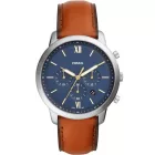 Fossil Neutra men's watch FS5453, blue dial, brown leather strap