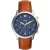 Fossil Neutra men's watch FS5453, blue dial, brown leather strap