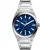 Fossil Everett men's watch FS5822, blue dial, silver stainless steel strap