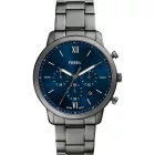 Fossil Neutra Chrono men's watch FS6111, blue dial, gray stainless steel strap