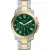 Fossil Grant Chronograph men's watch FS6131, green dial, silver stainless steel strap