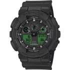 Casio G-Shock men's watch GA-100BEG-1AER, black dial, black plastic strap