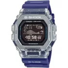 Casio G-Shock men's watch GBX-100S-2ER, black dial, purple plastic strap
