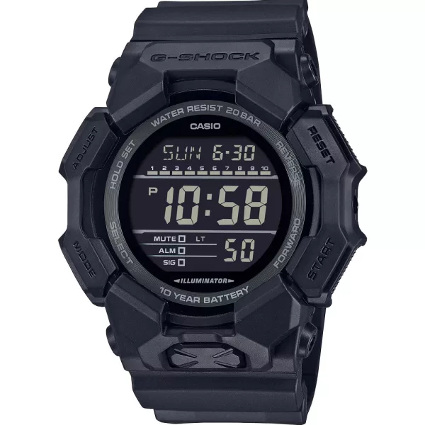 Casio G-Shock men's watch GD-010-1A1ER, black dial, black plastic strap