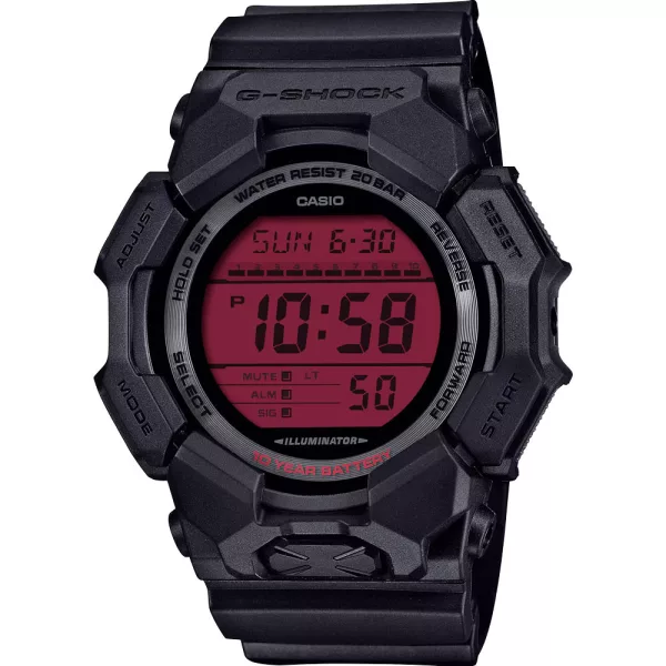 Casio G-Shock men's watch GD-010BBR-1ER, red dial, black plastic strap