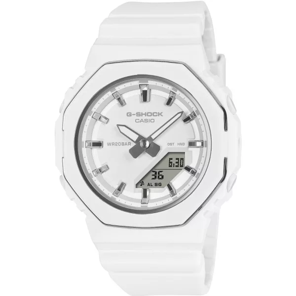 Casio G-Shock women's watch GMA-P2110-7AER, white dial, white plastic strap