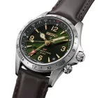 Seiko Prospex Alpinist GMT men's watch HBC007J1, green dial, brown leather strap