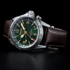 Seiko Prospex Alpinist GMT men's watch HBC007J1, green dial, brown leather strap
