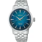 Seiko Presage Cocktail Time Emerald Mist men's watch HCB001J1, blue dial, silver stainless steel strap