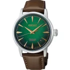 Seiko Presage Cocktail Time Mint Mist men's watch HCB002J1, green dial, brown leather strap