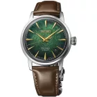 Seiko Presage Cocktail Time Mint Mist men's watch HCB002J1, green dial, brown leather strap