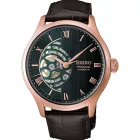 Seiko Presage Japanese Garden men's watch HCB007J1, green dial, brown leather strap
