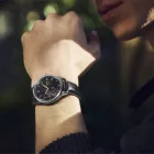 Seiko Presage Japanese Garden men's watch HCB008J1, black dial, black leather strap