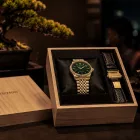 Seiko Presage Bonsai Limited Edition men's watch set HCC009J1, green dial, gold stainless steel strap