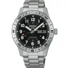 Seiko 5 Sports Field New Design men's watch HDB006K1, black dial, silver stainless steel strap