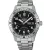 Seiko 5 Sports Field New Design men's watch HDB006K1, black dial, silver stainless steel strap