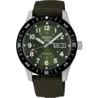 Seiko 5 Sports Field New Design men's watch HDB008K1, green dial, green leather strap