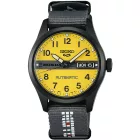 Seiko 5 Sports Honda Super Cub Limited Edition men's watch HDB010K1, yellow dial, gray textile strap
