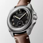 Longines Pilot Majetek men's watch L2.838.4.53.0, black dial, brown leather strap