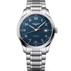 Longines Master Collection men's watch L2.950.4.93.6, blue dial, silver stainless steel strap